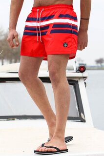 Мужские шорты для плавания в красную полоску 6363 MADMEXT