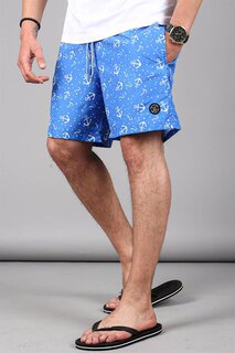 Мужские шорты для плавания синие с рисунком Anchor 6366 MADMEXT