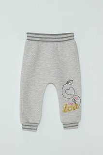 Спортивные штаны с сотовой текстурой для маленьких девочек JackandRoy, крем