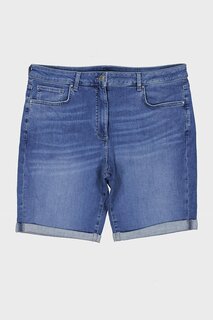 Средние синие джинсовые шорты Slim Fit со сложенными штанинами C 4534-029 CROSS JEANS