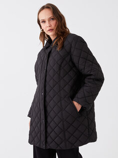 Стеганое женское пуховое пальто с рубашечным воротником LCW Grace, новый черный