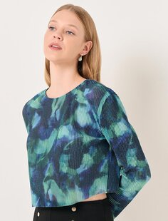 Стильная блузка со складками и длинными рукавами смешанного цвета Jimmy Key
