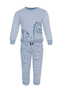 Толстовка для мальчика с круглым вырезом и низ спортивного костюма с принтом, упаковка из 2 шт. LUGGİ BABY, синий