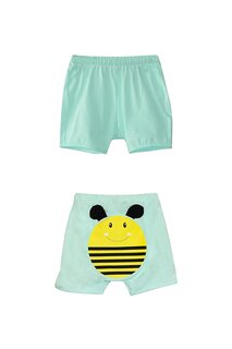 Мятные шорты с принтом пчел для девочек Lovetti
