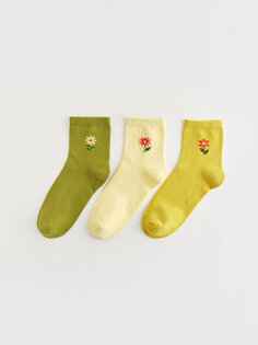 Набор из 3 женских носков с рисунком LC WAIKIKI, смешанная а