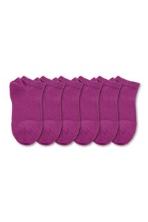 Набор из 6 женских однотонных носков-ботинок сливового цвета Cozzy Socks