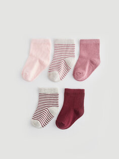 Набор носков для маленьких девочек с рисунком, 5 шт. LCW baby, детский розовый