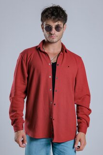 Зимняя рубашка из чесаного хлопка, МАРТ 4218 Stilkombin, красный