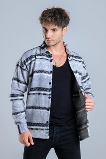 Зимняя рубашка оверсайз с рисунком MAR Over20 Stilkombin, серый