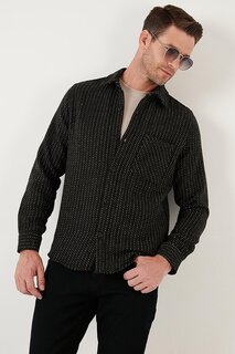 Зимняя рубашка стандартного кроя с длинными рукавами и карманами с рисунком CF24W127187 Buratti, черный-хаки