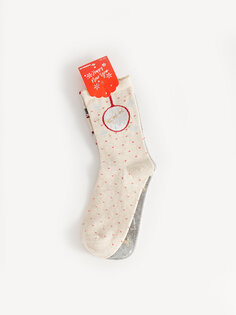 Новогодние тематические женские носки, 3 пары LCW DREAM