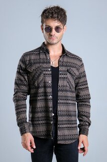 Зимняя рубашка с узором Kilim MAR 4207 Stilkombin, коричневый