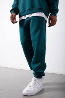 Изумрудно-зеленые спортивные штаны с рельефом из органического хлопка 3KXE8-46415-44 XHAN