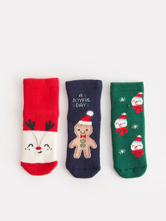 Носки для мальчика на новогоднюю тематику, 3 шт. LCW baby, яркий красный