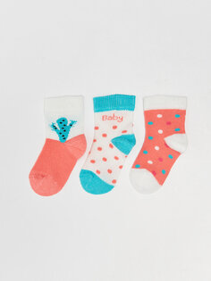 Носки для маленьких девочек с рисунком, 3 предмета, носки AZİZ BEBE