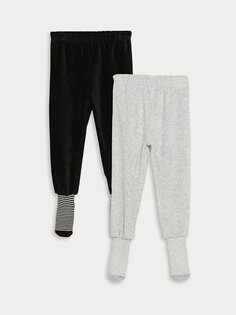 Носки для маленьких мальчиков, пижамные штаны с эластичной резинкой на талии, 2 предмета LCW baby, черный