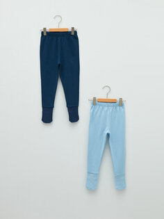 Носки для маленьких мальчиков, пижамные штаны с эластичной резинкой на талии, 2 предмета LCW baby, светло-синий