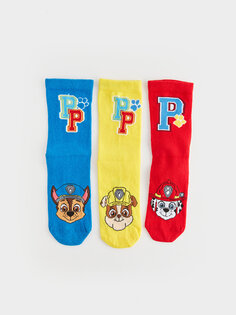 Носки для мальчиков с рисунком Paw Patrol, 3 предмета LCW Kids, окрашенная пряжа смешанного цвета
