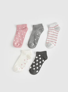Носки-пинетки для девочек в горошек, 5 пар носков LCW Kids, персик