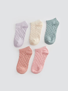 Носки-пинетки для девочек в горошек, 5 пар носков LCW Kids, лила