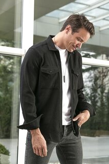 Облегающая зимняя рубашка с двойным карманом на молнии CF21W112925 Buratti, черный
