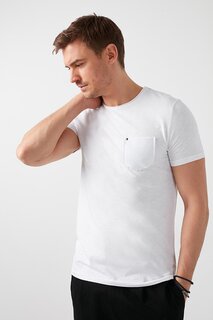 Облегающая футболка из 100 % хлопка с круглым вырезом и карманами 5902000 Buratti, белый