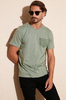 Облегающая футболка из 100 % хлопка с круглым вырезом и карманами 5902000 Buratti, зеленый