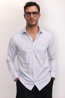 Классическая хлопковая мужская белая рубашка в полоску, которую легко гладить TUDORS