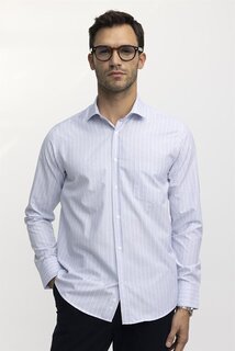 Классическая хлопковая мужская синяя рубашка в полоску, которую легко гладить TUDORS