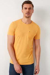 Облегающая футболка из 100 % хлопка с круглым вырезом и карманами 5902000 Buratti, горчично-желтый