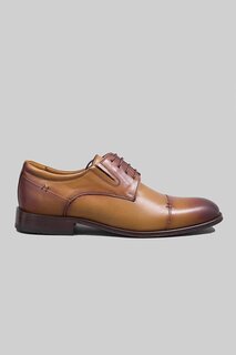 Классические мужские туфли на шнуровке Barclay из натуральной кожи с кожаной подошвой ÖSY Serdar Yeşil, тан-черный