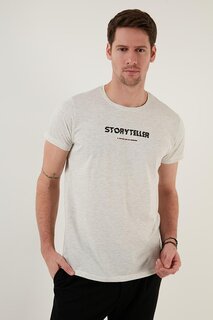 Облегающая футболка из 100% хлопка с круглым вырезом и текстовым принтом 541STORYTELLER Buratti, белый
