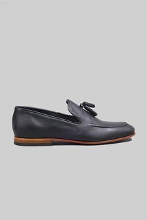 Классические мужские туфли с кисточками из натуральной кожи кедра на кожаной подошве ÖSY Serdar Yeşil, черный