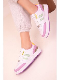 Кожаная женская спортивная обувь на шнуровке Soho Exclusive, сирень