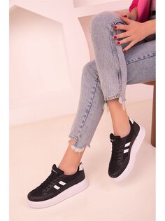 Кожаная женская спортивная обувь на шнуровке Soho Exclusive, черный