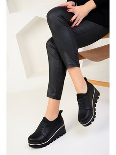 Кожаная женская спортивная обувь на толстой подошве Soho Exclusive, черный