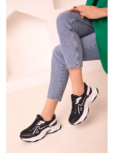 Кожаная женская спортивная обувь на шнуровке Soho Exclusive, белый черный
