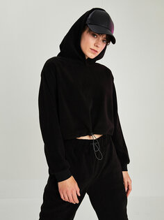Обычная женская уличная толстовка с капюшоном и длинными рукавами LCW OUTDOOR, новый черный