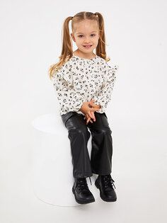 Кожаные брюки-карго для маленьких девочек LCW baby, новый черный