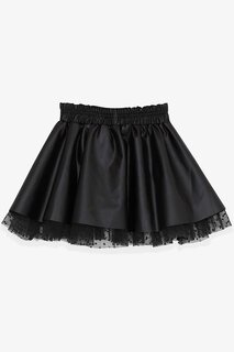 Кожаная юбка для девочек из тюля, черная (3–7 лет) Breeze