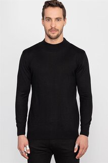 Обычный мужской черный свитер с полуводолазкой Slim Fit TUDORS