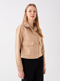 Однотонная женская куртка-рубашка с длинным рукавом LCW Casual, бафф