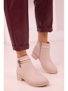 Кожаные женские ботинки на молнии Soho Exclusive, бежевый