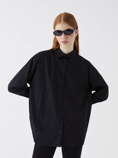 Однотонная женская рубашка из поплина с длинным рукавом XSIDE, новый черный