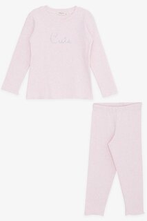 Колготки для девочек, расшитые блестками и вышитой надписью, розовый меланж (возраст 1,5–5 лет) Breeze