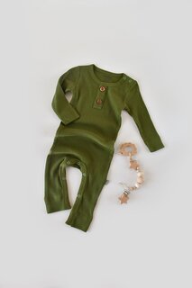 Комбинезон из модала с длинными рукавами BabyCosy Organic Wear, зеленый