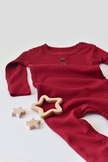 Комбинезон из модала с длинными рукавами BabyCosy Organic Wear, красный