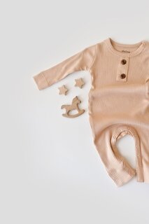 Комбинезон из модала с длинными рукавами BabyCosy Organic Wear, лосось