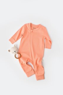 Комбинезон на молнии BabyCosy Organic Wear, светло-розовый