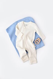 Комбинезон на молнии BabyCosy Organic Wear, экрю